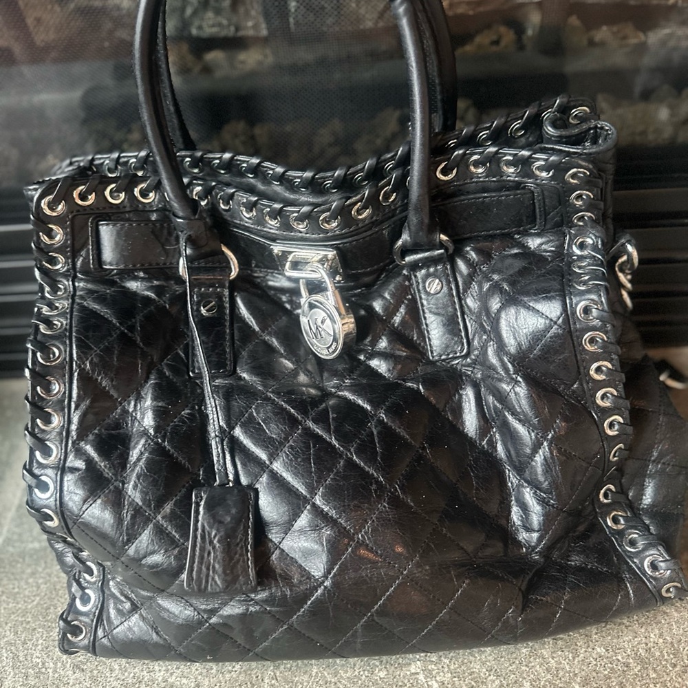 Michael Kors Black Quilted Tote Bag